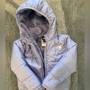North Face lilac reversible toddler puff jacket 18-24M